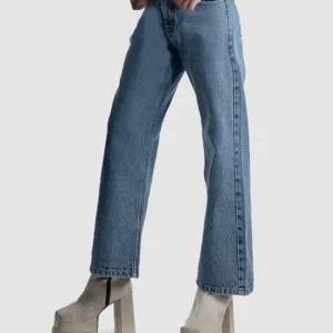 High Waist Regular Mid Rise Jeans In Blue